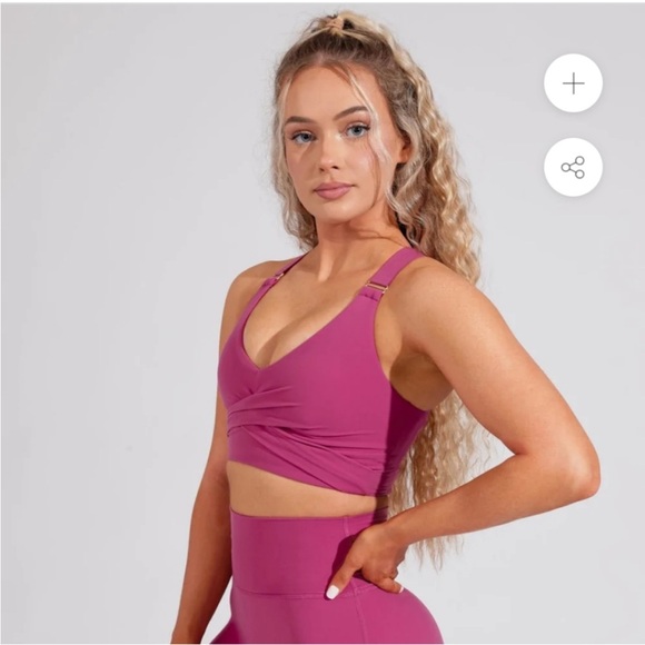 Buffbunny Candy Wrap Sports Bra in Sugar Plum Pink Purple - Picture 8 of 10